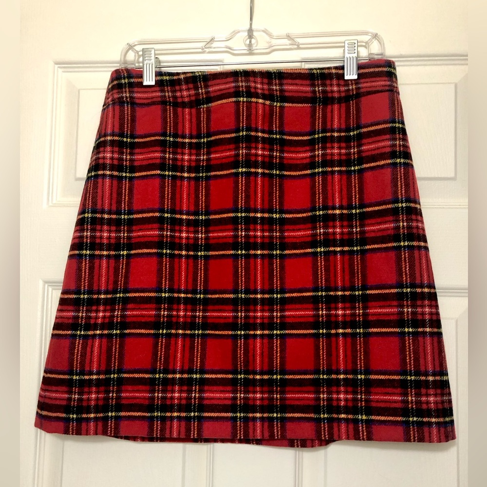 JCREW A-Line Red Plaid Skirt